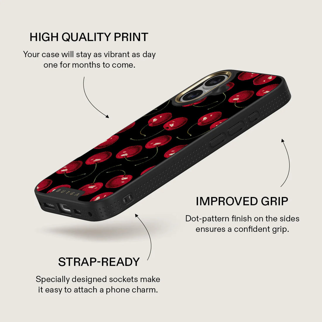 BURGA ELITE DARK | CHERRYBOMB - כיסוי אופנתי לאייפון 17