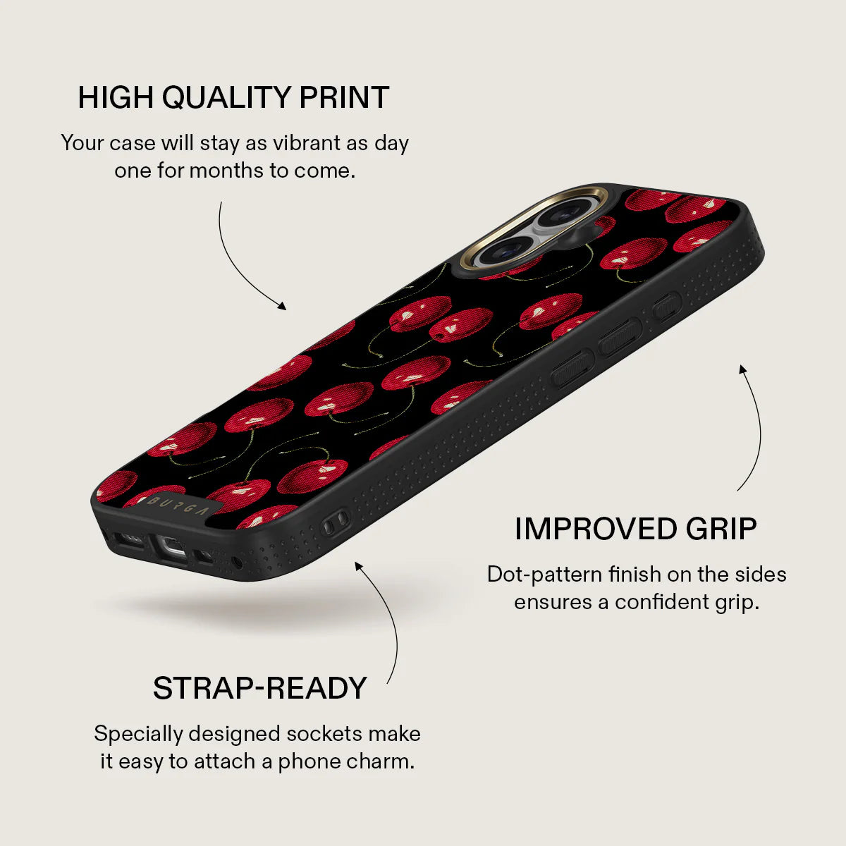 BURGA ELITE DARK | CHERRYBOMB - כיסוי אופנתי לאייפון 17