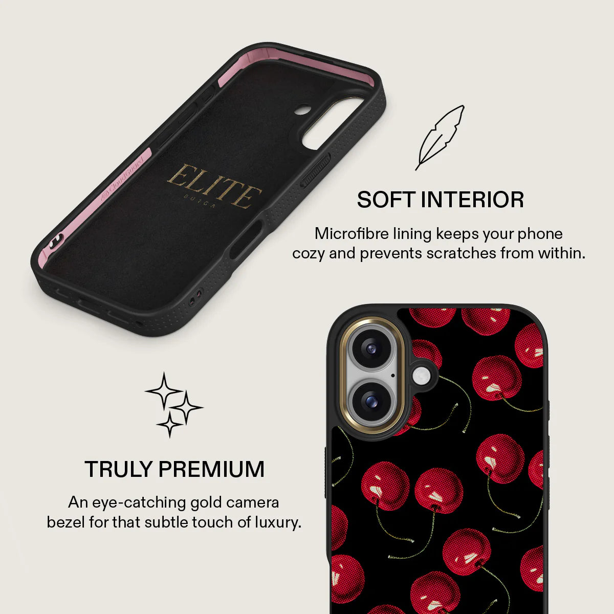 BURGA ELITE DARK | CHERRYBOMB - כיסוי אופנתי לאייפון 17