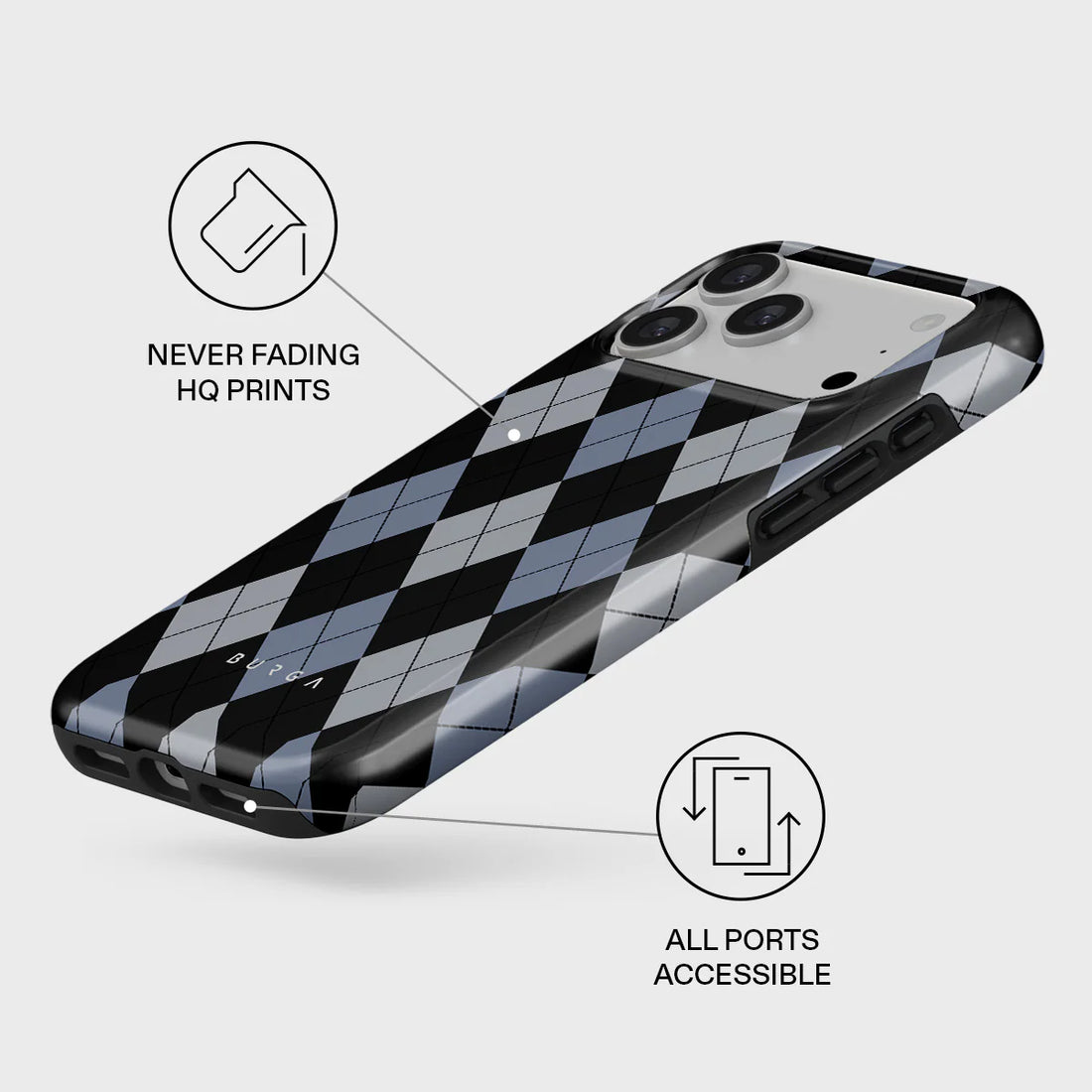 BURGA TOUGH | TROUBLE - כיסוי אופנתי לאייפון 17 פרו מקס