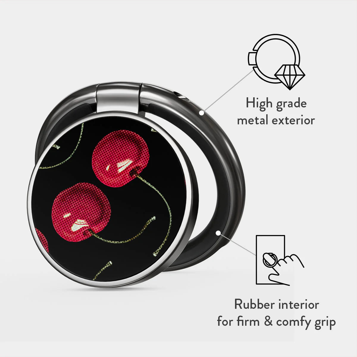BURGA RING HOLDER | CHERRY BOMB - תופסן לאצבע מתכוונן אופנתי