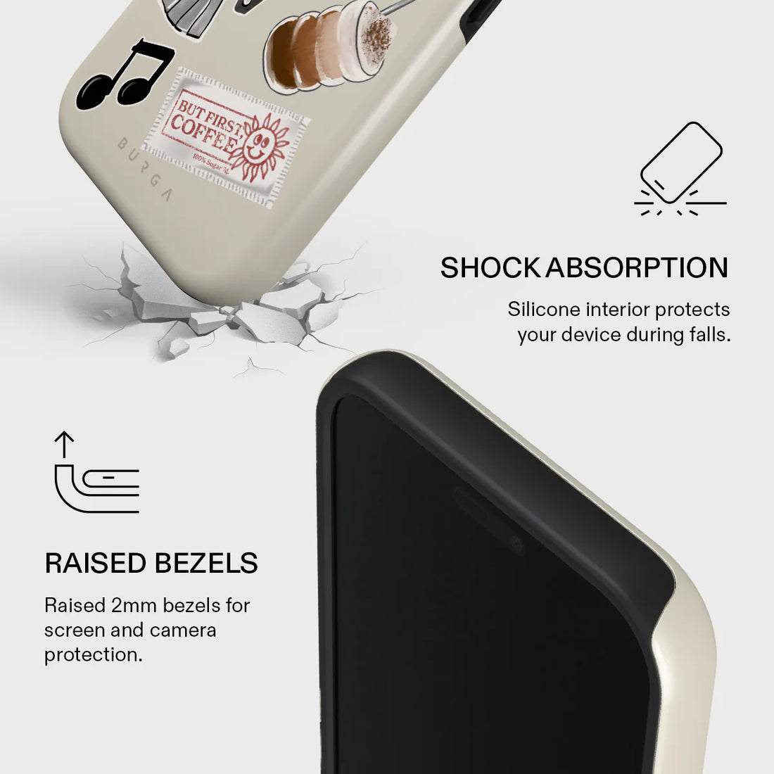 BURGA TOUGH | OAT MILK PLEASE - כיסוי אופנתי לאייפון 17 פרו מקס