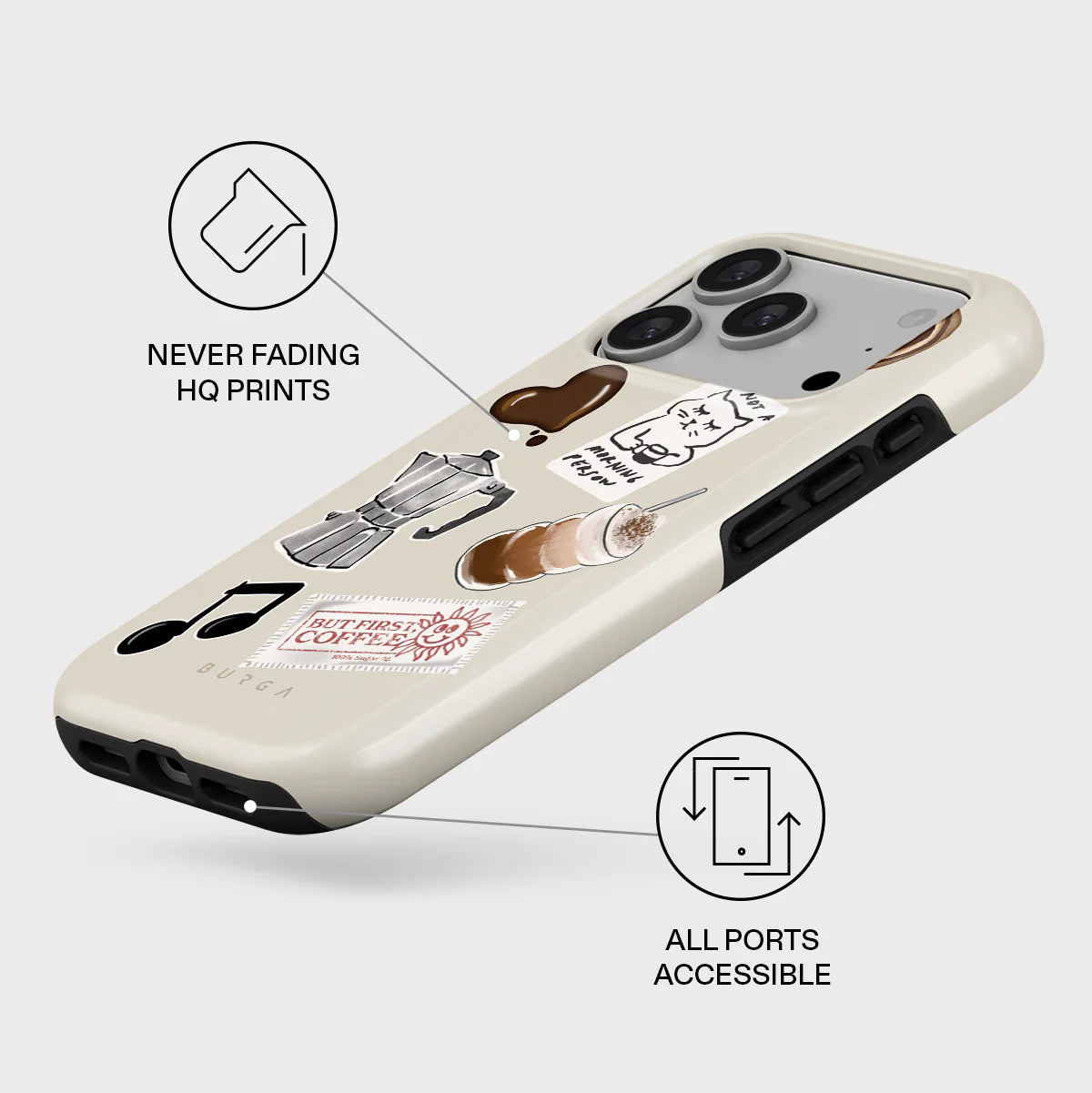 BURGA TOUGH | OAT MILK PLEASE - כיסוי אופנתי לאייפון 17 פרו