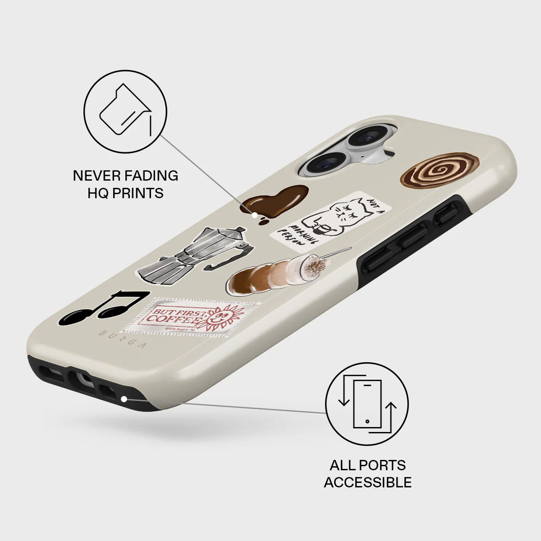 BURGA TOUGH | OAT MILK PLEASE - כיסוי אופנתי לאייפון 17