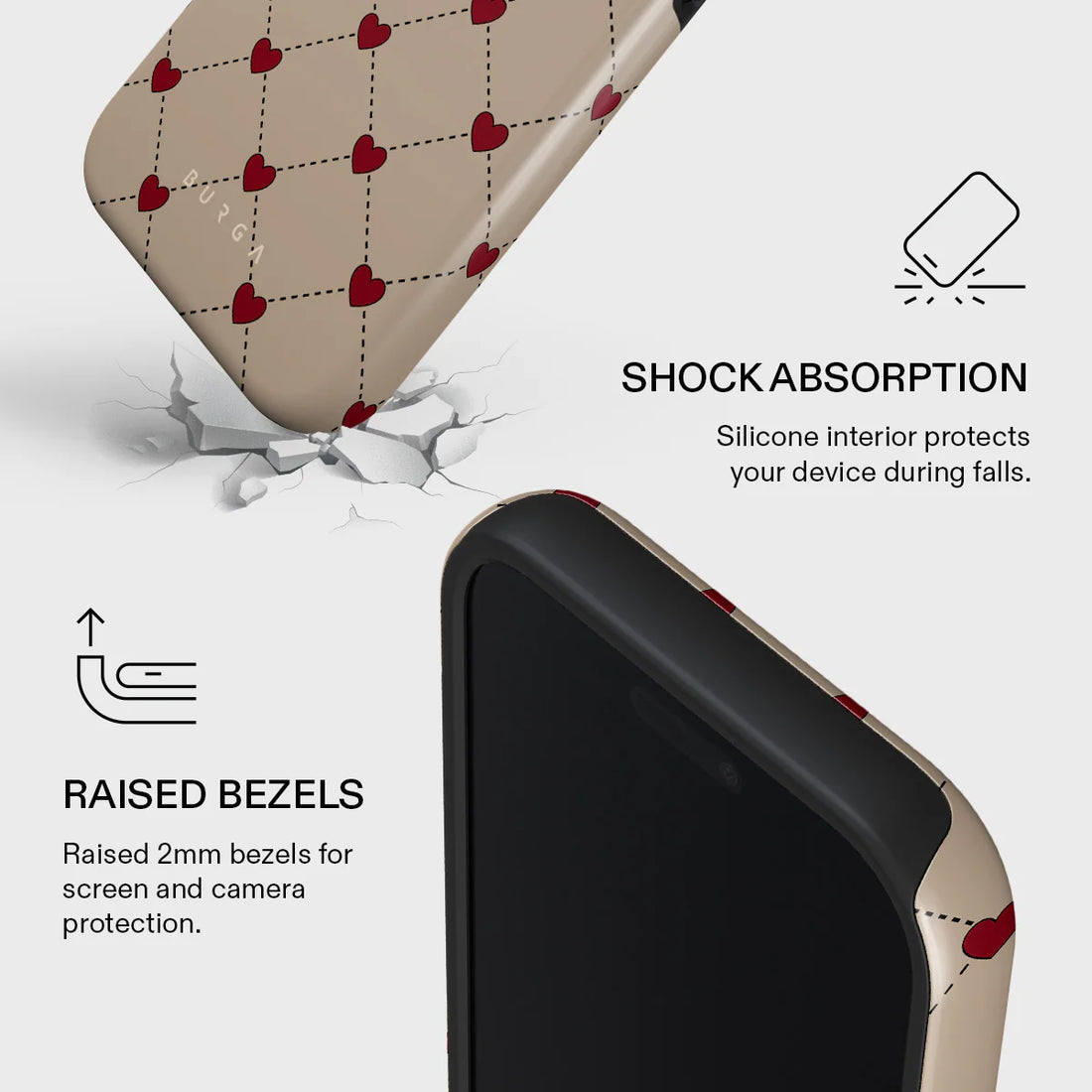 BURGA TOUGH | LOVE LETTER - כיסוי אופנתי לאייפון 17 פרו