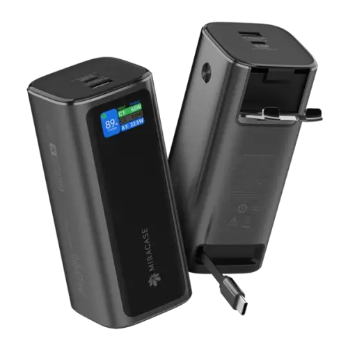 MIRACASE | מטען נייד 20000mAh עם כבל נשלף Type-C | יבואן רשמי - אחריות לשנה