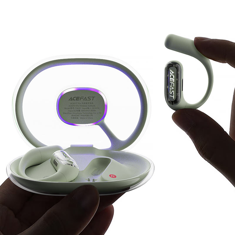 Acefast FA001 | אוזניות סטריאו קלות במיוחד עם קייס שקוף ותצוגה דיגיטלית
