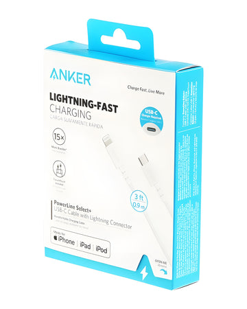 כבל נתונים USB-C ל-Lightning באורך 1 מטר Anker A8617 | יבואן רשמי