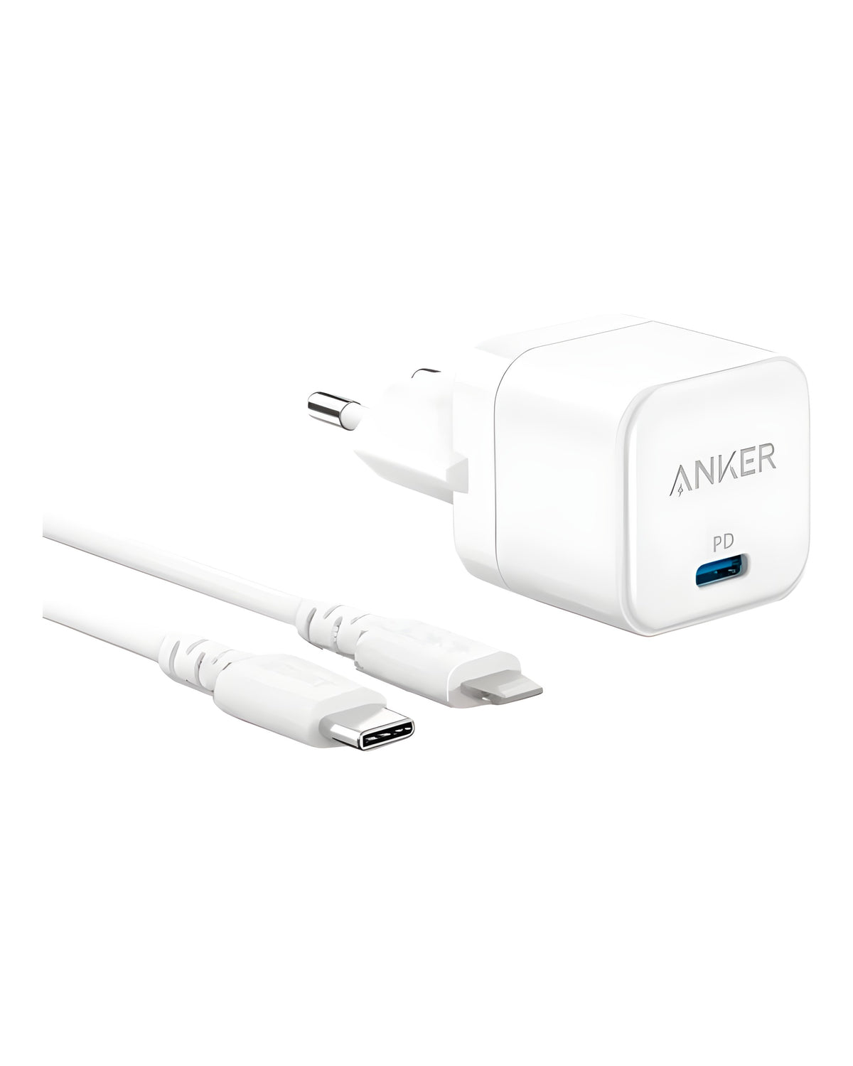 סט מטען קיר Anker B2149G21 USB-C 20W + כבל USB-C ל-Lightning 0.9 מטר | יבואן רשמי