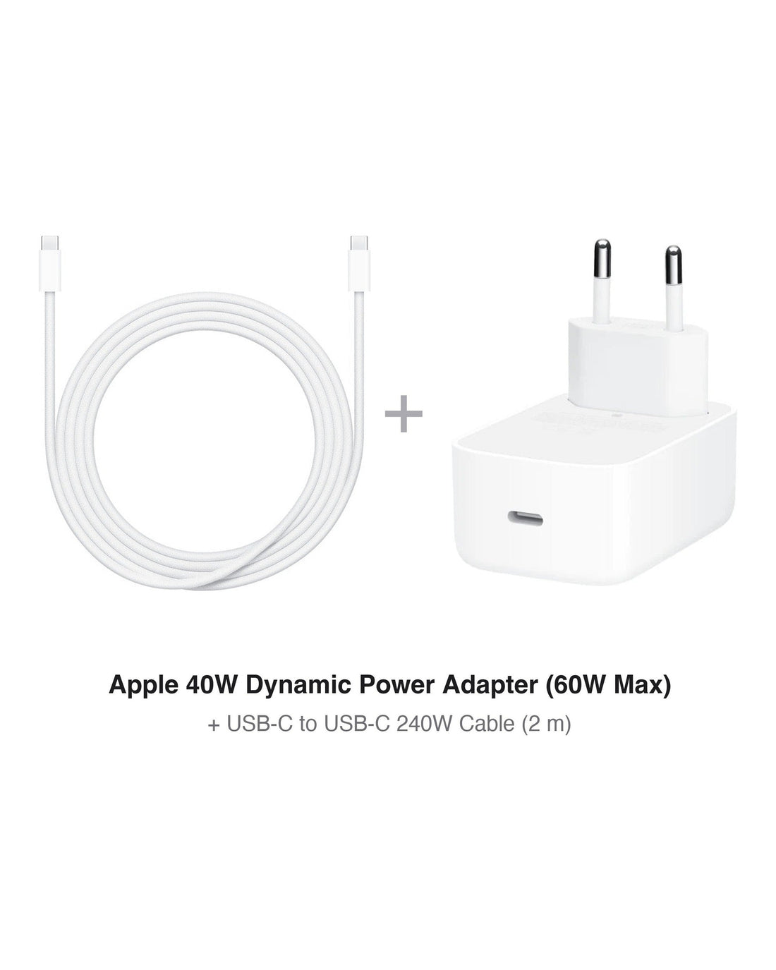 סט מטען Apple 40W + כבל USB-C ל-USB-C באורך 2 מטר עד 240W | מקורי