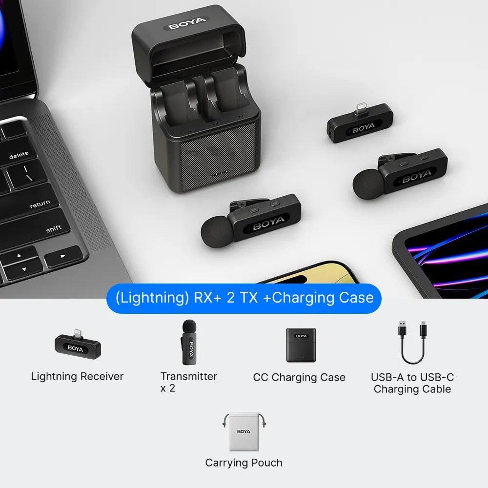 BOYA BY-V3 Combo | USB-C + Lightning | 2 משדרים