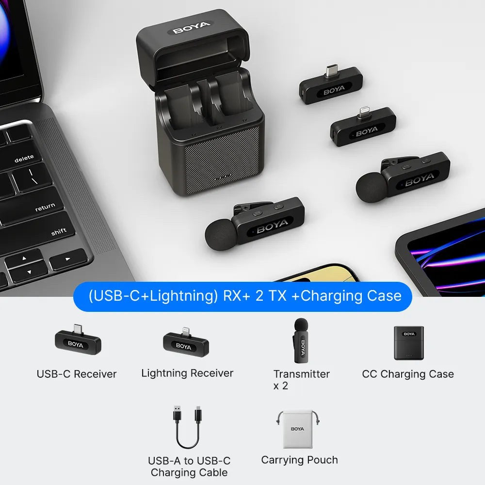 BOYA BY-V30 | USB-C | 2 משדרים + נרתיק