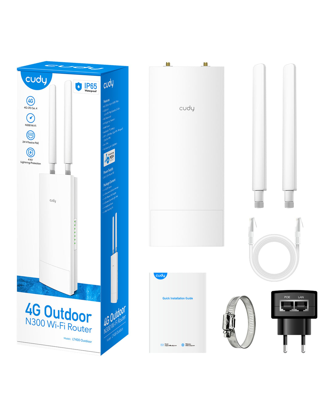 ראוטר סלולרי חיצוני Cudy LT400 Outdoor 4G | עמיד למים | יבואן רשמי