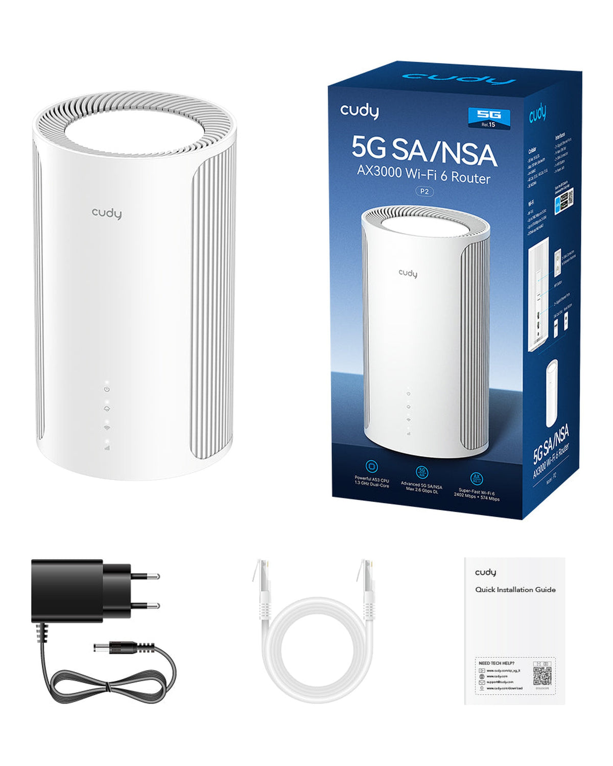 ראוטר סלולרי Cudy P2 5G AX3000 WiFi 6 | יבואן רשמי
