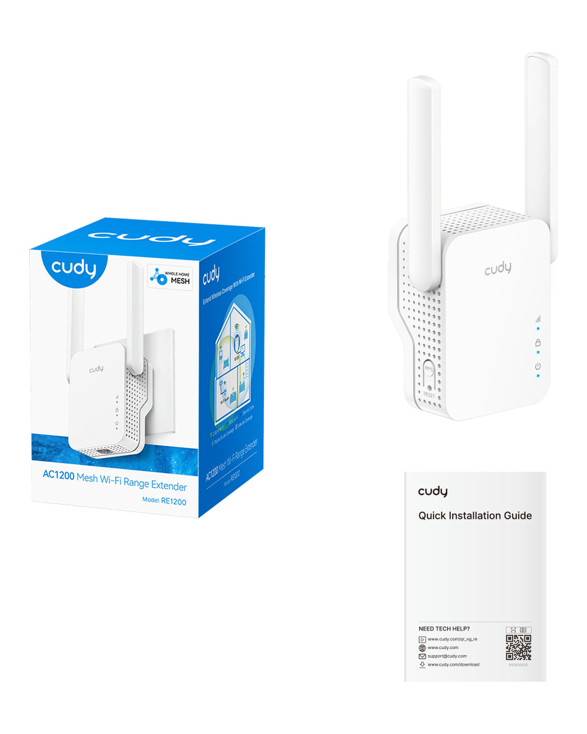 מגדיל טווח Cudy RE1200 AC1200 Dual Band | יבואן רשמי