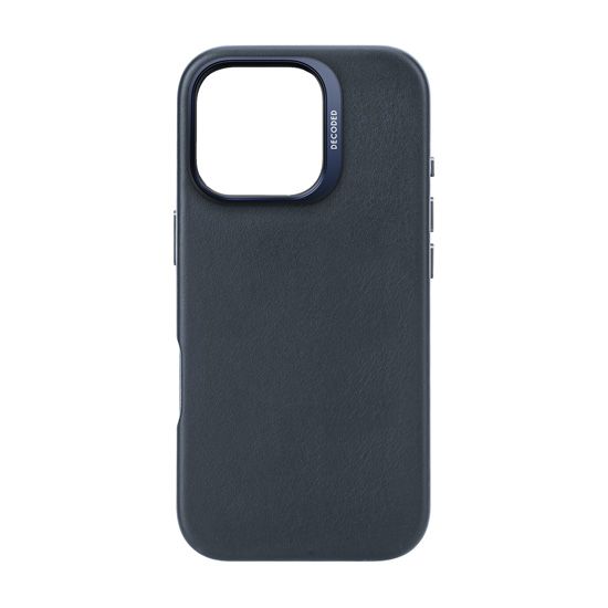 Decoded - Leather back cover 16 Pro - דקודד כיסוי עור כחול כהה ל16 פרו