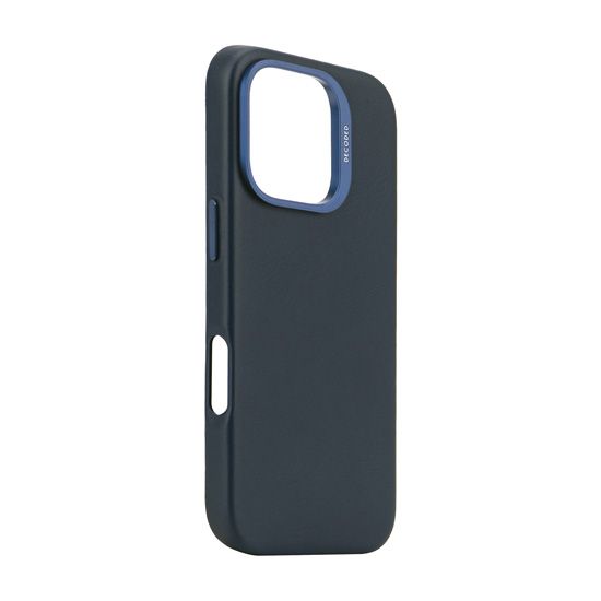 Decoded - Leather back cover 16 Pro - דקודד כיסוי עור כחול כהה ל16 פרו