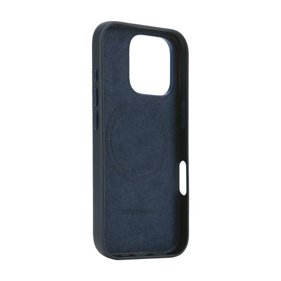 Decoded - Leather back cover 16 Pro - דקודד כיסוי עור כחול כהה ל16 פרו