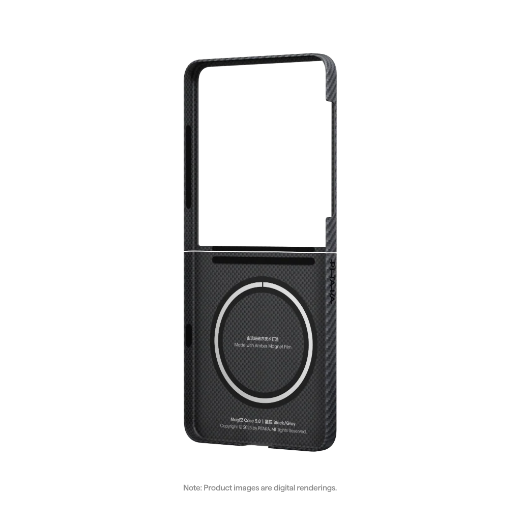 Galaxy Z Flip 7 | Black\Grey מגן הקרבון הדק והקל בעולם | PITAKA - פיטאקה