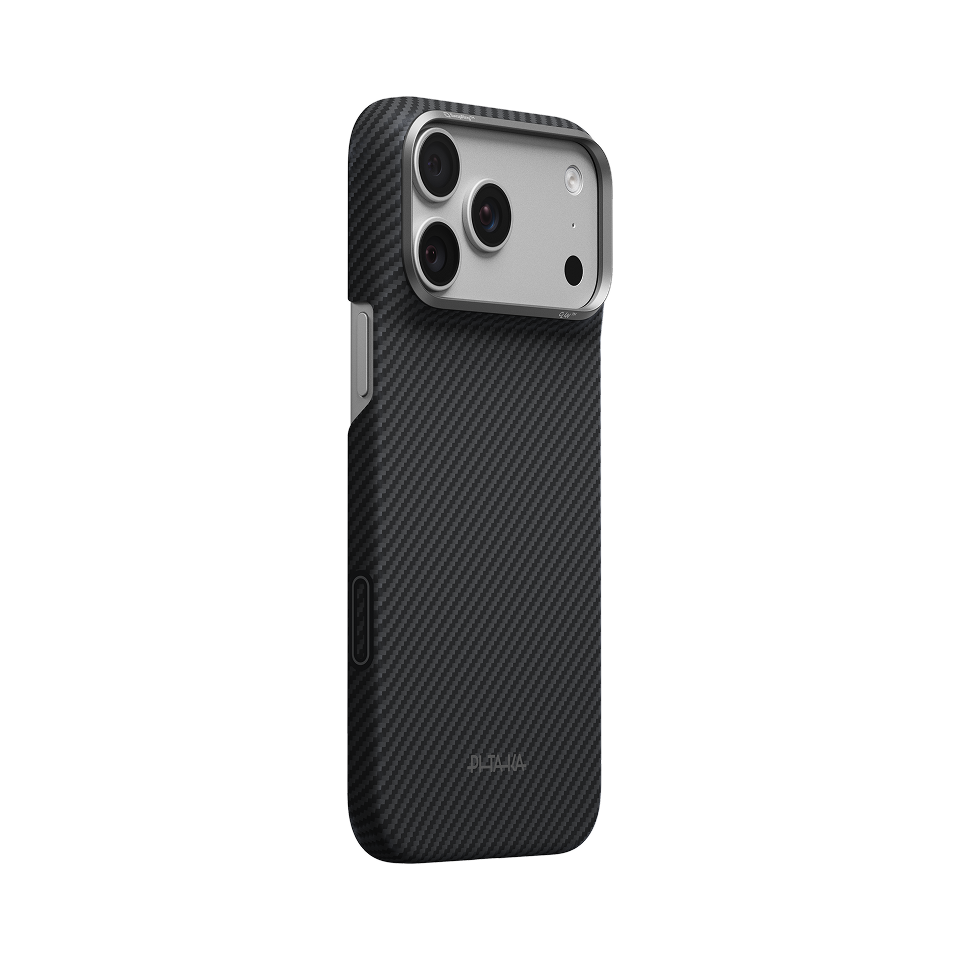 iPhone 18 Pro Max | Black / Grey (Twill) מגן הקרבון הדק והקל בעולם | PITAKA - פיטאקה