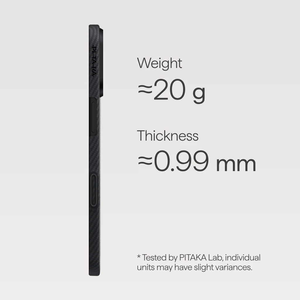 Iphone 17 | Black\Grey מגן הקרבון הדק והקל בעולם | PITAKA - פיטאקה