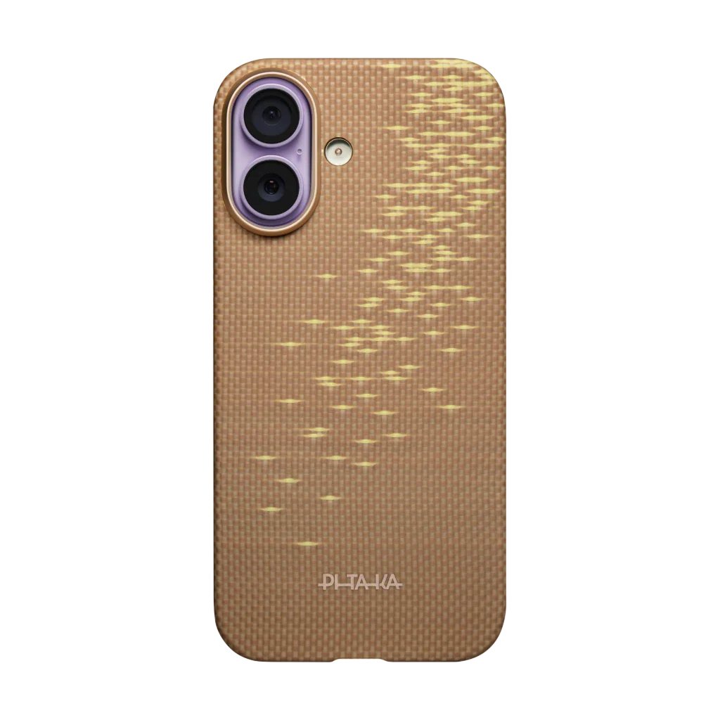 Glints of Gold Edge Case | iPhone 17 - כיסוי קרבון פיטאקה | Lucid Blue (PitaTap™)
