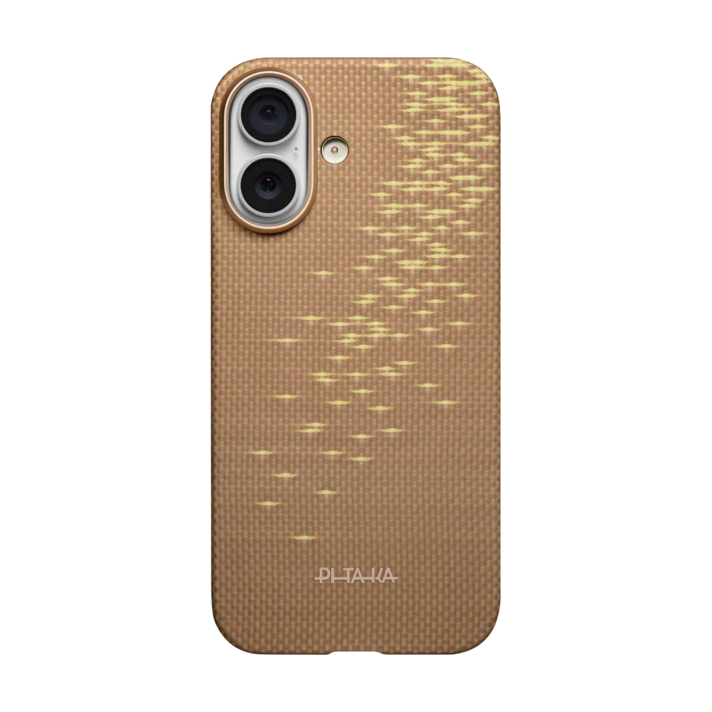 Glints of Gold Edge Case | iPhone 17 - כיסוי קרבון פיטאקה | Golden Glint (PitaTap™)