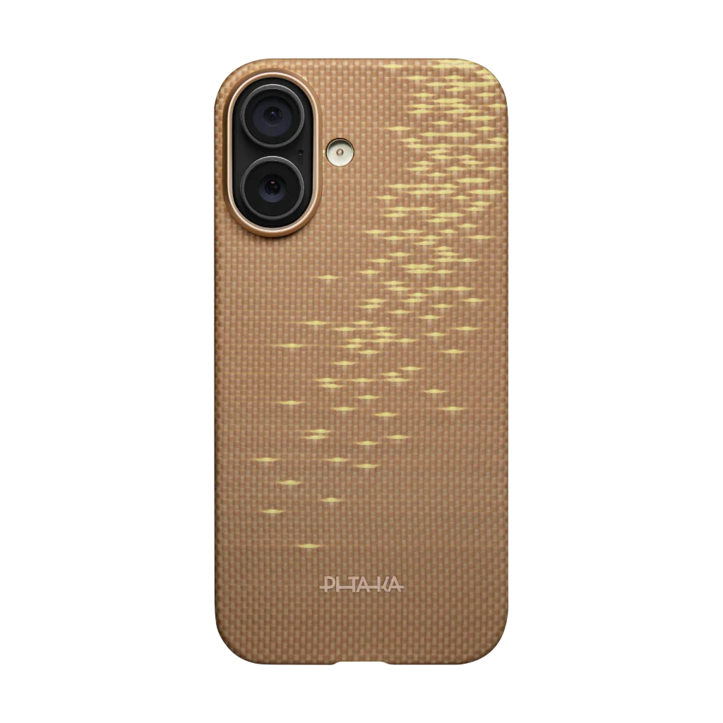 Glints of Gold Edge Case | iPhone 17 - כיסוי קרבון פיטאקה | Golden Glint (PitaTap™)