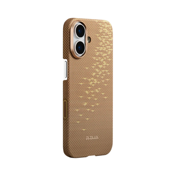 Glints of Gold Edge Case | iPhone 17 - כיסוי קרבון פיטאקה | Golden Glint (PitaTap™)