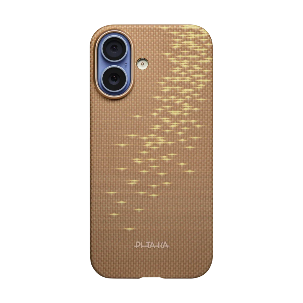 Glints of Gold Edge Case | iPhone 17 - כיסוי קרבון פיטאקה | Golden Glint (PitaTap™)