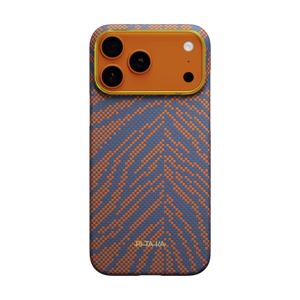 PITAKA Breath of Veins Edge Case iPhone 17 Pro Max Burning Orange - מגן סיב ארמיד פרימיום לאייפון 17 פרו מקס