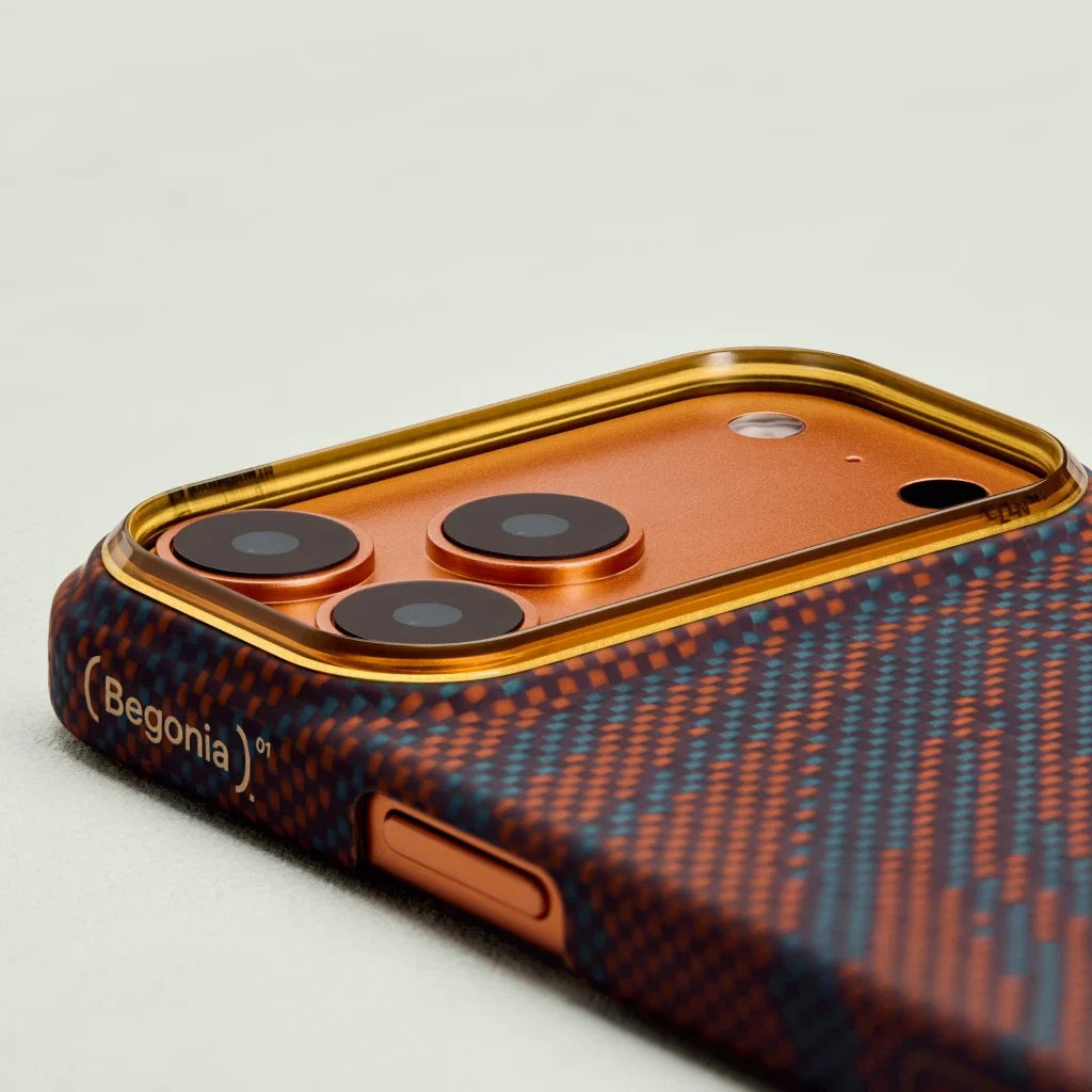 PITAKA Breath of Veins Edge Case iPhone 17 Pro Max Burning Orange - מגן סיב ארמיד פרימיום לאייפון 17 פרו מקס
