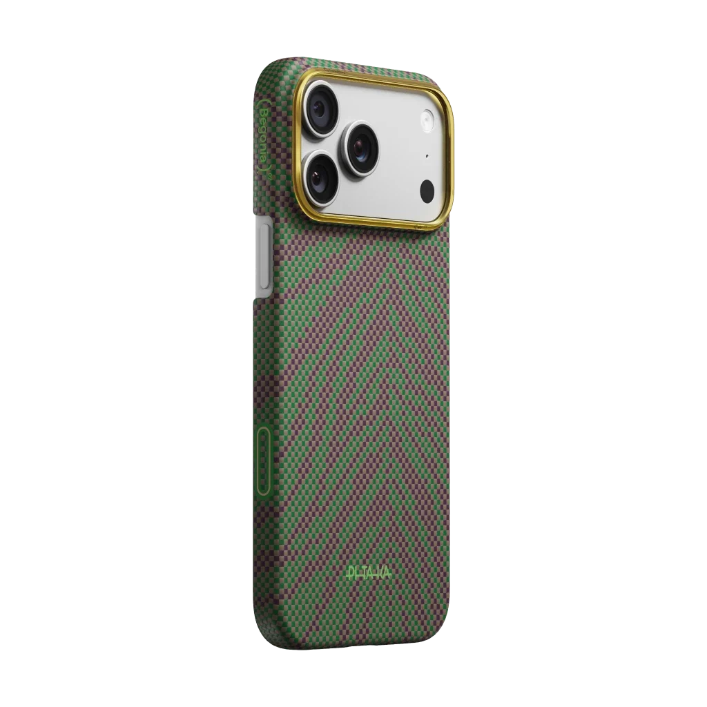 PITAKA Breath of Veins Edge Case iPhone 17 Pro Sprout Surge - מגן סיב ארמיד פרימיום לאייפון 17 פרו