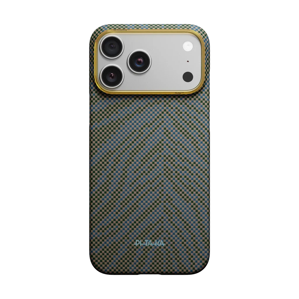 PITAKA Breath of Veins Edge Case iPhone 17 Pro Max Dive Green - מגן סיב ארמיד פרימיום לאייפון 17 פרו מקס