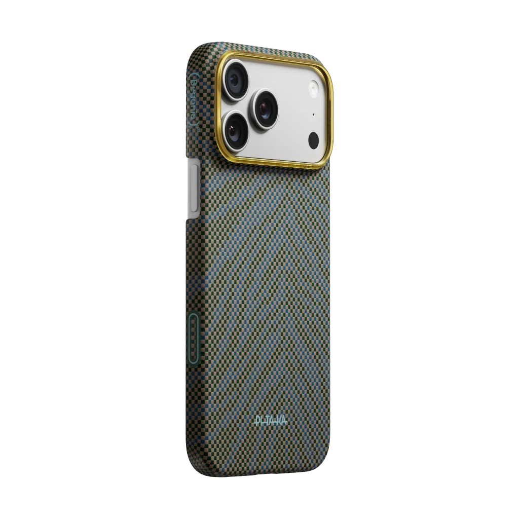 PITAKA Breath of Veins Edge Case iPhone 17 Pro Max Dive Green - מגן סיב ארמיד פרימיום לאייפון 17 פרו מקס