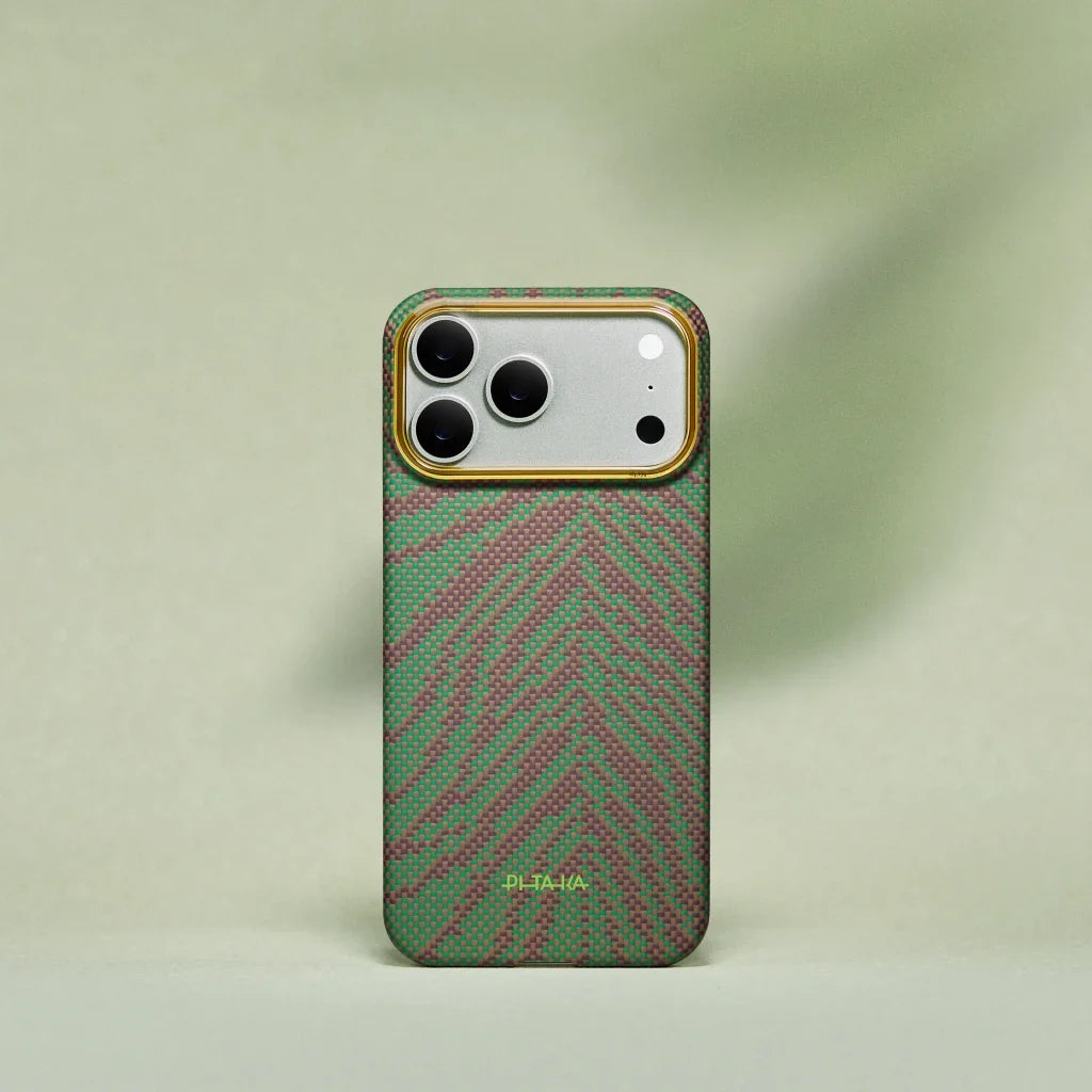 PITAKA Breath of Veins Edge Case iPhone 17 Pro Sprout Surge - מגן סיב ארמיד פרימיום לאייפון 17 פרו