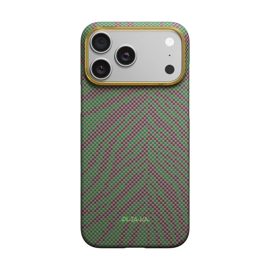 PITAKA Breath of Veins Edge Case iPhone 17 Pro Sprout Surge - מגן סיב ארמיד פרימיום לאייפון 17 פרו