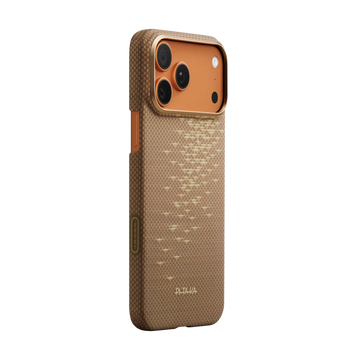 Glints of Gold Edge Case | iPhone 17 Pro Max - כיסוי קרבון פיטאקה | Golden Glint (PitaTap™)
