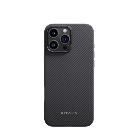 מגן קרבון יוקרתי וחזק במיוחד | PITAKA - פיטאקה - Iphone 16 Pro Max - Black/Grey Protective