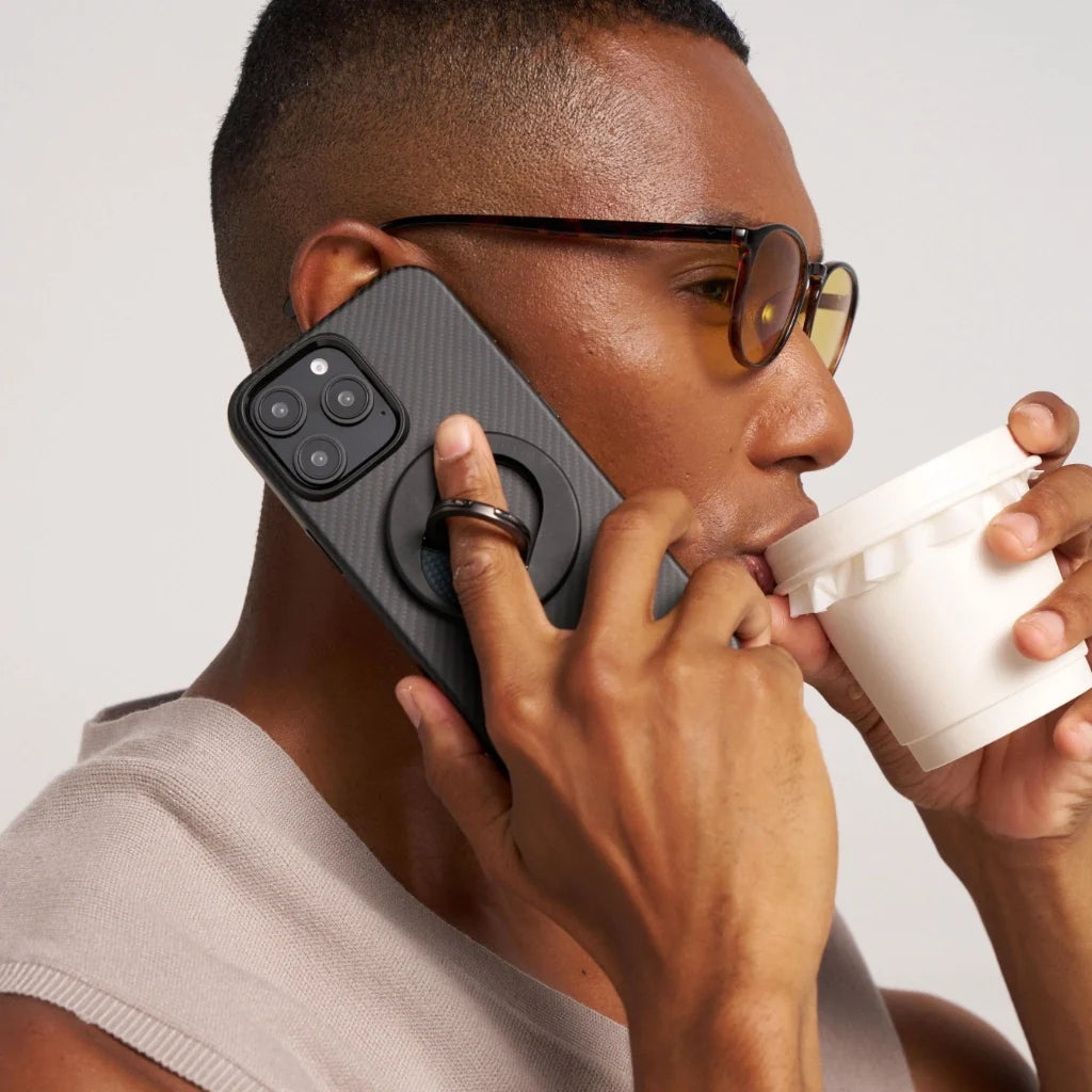 Iphone 16 Pro - Black/Grey Protective | מגן קרבון יוקרתי וחזק במיוחד | PITAKA - פיטאקה