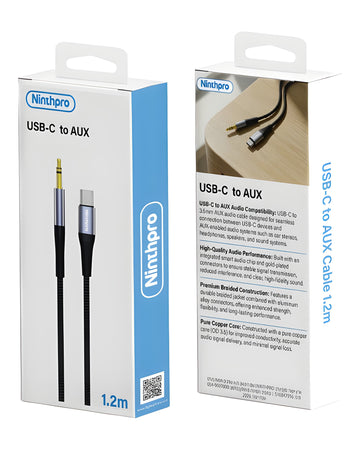 כבל שמע Ninthpro AUX 3.5 ממ ל-USB-C