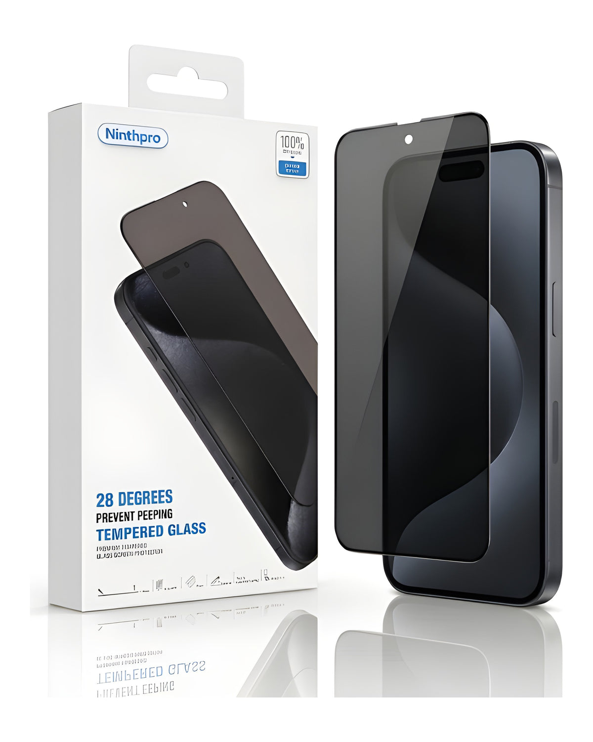 מגן מסך זכוכית מלאה Privacy Ninthpro ל-iPhone Duo מסך חיצוני