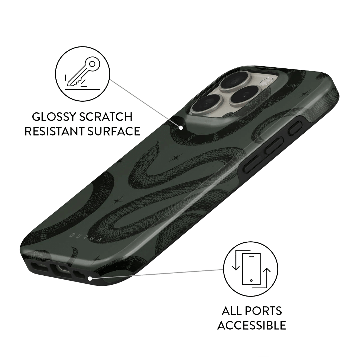 BURGA TOUGH | Poison - כיסוי אופנתי לאייפון 16 פרו