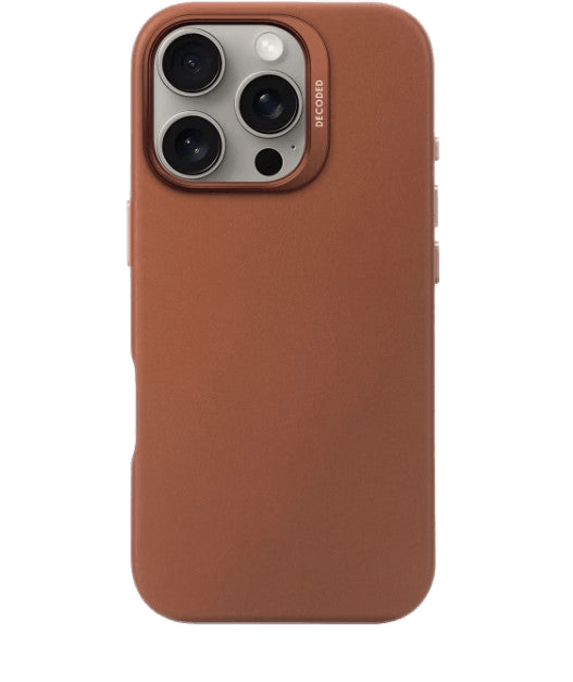 Decoded - Leather back cover 16 Pro Max - דקודד כיסוי עור חום ל16 פרו מקס