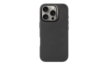Decoded - Leather back cover 15 Pro Max -  דקודד כיסוי עור שחור ל15 פרו מקס