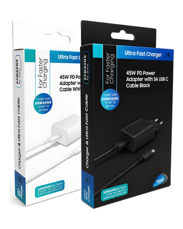 סט מטען קיר Samsung USB-C To Type-C 45W | יבואן רשמי