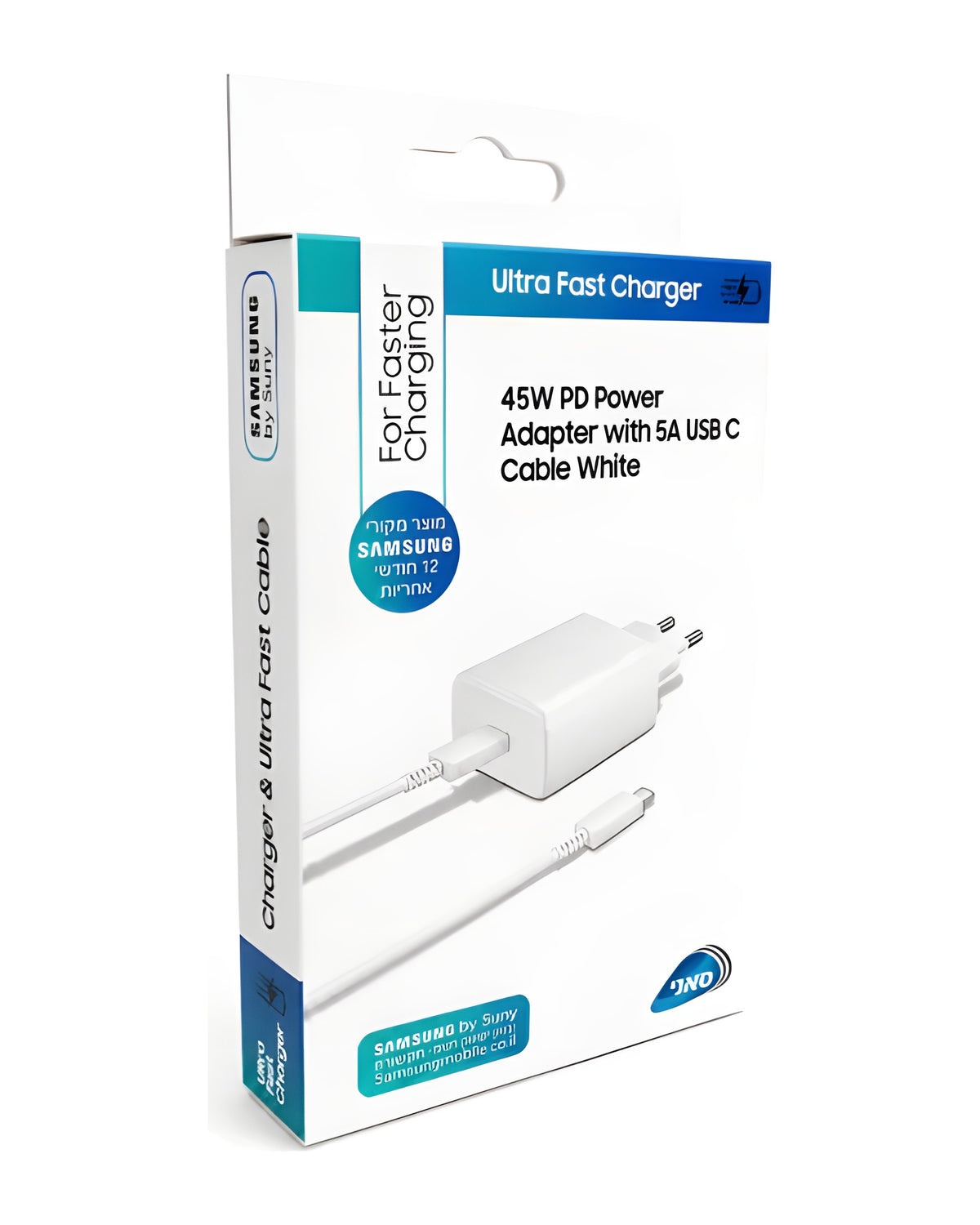 סט מטען קיר Samsung USB-C To Type-C 45W | יבואן רשמי
