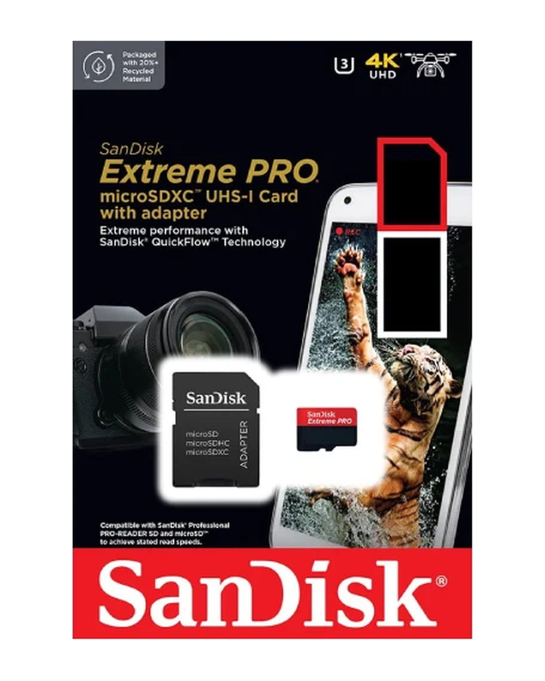 כרטיס זיכרון SanDisk Extreme Pro microSDXC ‏64GB עם מתאם