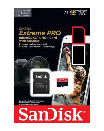 כרטיס זיכרון SanDisk Extreme Pro microSDXC ‏64GB עם מתאם