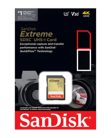 כרטיס זיכרון SanDisk Extreme SDXC UHS-I 4K